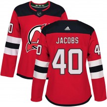 Women's Adidas New Jersey Devils Josh Jacobs Red Home Jersey - Authentic