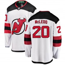 Youth Fanatics Branded New Jersey Devils Michael McLeod White Away Jersey - Breakaway