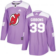 Men's Adidas New Jersey Devils Brian Gibbons Purple Fights Cancer Practice Jersey - Authentic