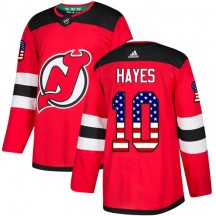 Men's Adidas New Jersey Devils Jimmy Hayes Red USA Flag Fashion Jersey - Authentic