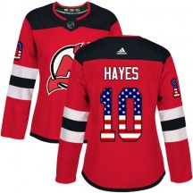Women's Adidas New Jersey Devils Jimmy Hayes Red USA Flag Fashion Jersey - Authentic