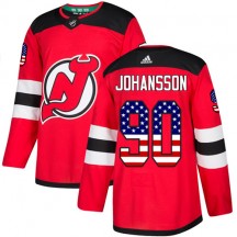Men's Adidas New Jersey Devils Marcus Johansson Red USA Flag Fashion Jersey - Authentic