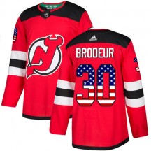 Youth Adidas New Jersey Devils Martin Brodeur Red USA Flag Fashion Jersey - Authentic