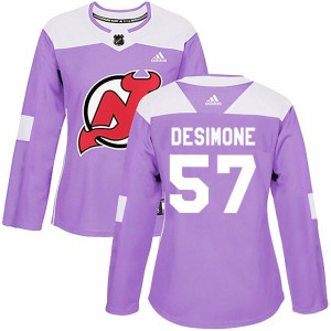 Women's Adidas New Jersey Devils Nick DeSimone Purple Fights Cancer Practice Jersey - Authentic