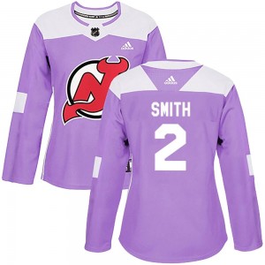 Women's Adidas New Jersey Devils Brendan Smith Purple Fights Cancer Practice Jersey - Authentic