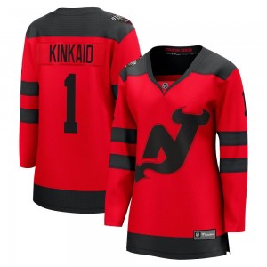 Women's Fanatics Branded New Jersey Devils Keith Kinkaid Red 2024 Stadium Series Jersey - Breakaway