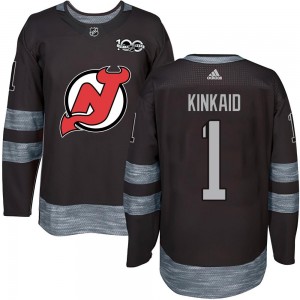 Men's New Jersey Devils Keith Kinkaid Black 1917-2017 100th Anniversary Jersey - Authentic