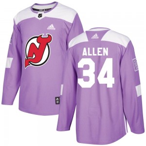 Men's Adidas New Jersey Devils Jake Allen Purple Fights Cancer Practice Jersey - Authentic