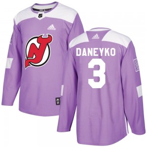 Men's Adidas New Jersey Devils Ken Daneyko Purple Fights Cancer Practice Jersey - Authentic