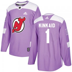 Men's Adidas New Jersey Devils Keith Kinkaid Purple Fights Cancer Practice Jersey - Authentic