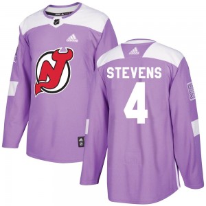 Men's Adidas New Jersey Devils Scott Stevens Purple Fights Cancer Practice Jersey - Authentic