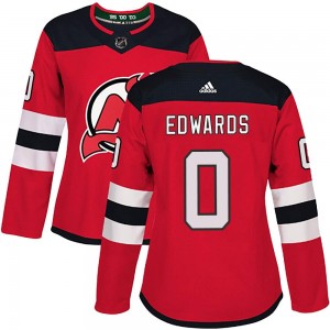 Women's Adidas New Jersey Devils Ethan Edwards Red Home Jersey - Authentic