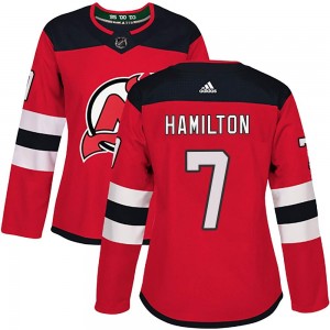 Women's Adidas New Jersey Devils Dougie Hamilton Red Home Jersey - Authentic