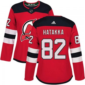 Women's Adidas New Jersey Devils Santeri Hatakka Red Home Jersey - Authentic