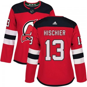 Women's Adidas New Jersey Devils Nico Hischier Red Home Jersey - Authentic