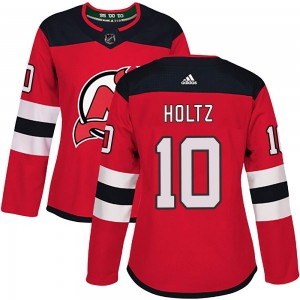 Women's Adidas New Jersey Devils Alexander Holtz Red Home Jersey - Authentic