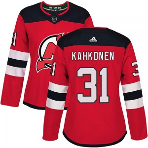 Women's Adidas New Jersey Devils Kaapo Kahkonen Red Home Jersey - Authentic