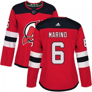 Women's Adidas New Jersey Devils John Marino Red Home Jersey - Authentic