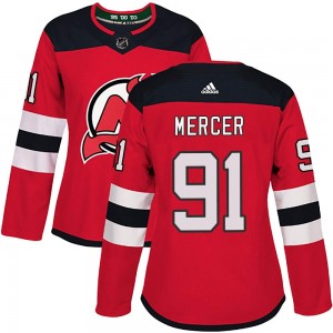 Women's Adidas New Jersey Devils Dawson Mercer Red Home Jersey - Authentic