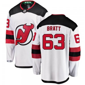 Men's Fanatics Branded New Jersey Devils Jesper Bratt White Away Jersey - Breakaway