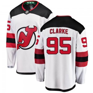 Men's Fanatics Branded New Jersey Devils Graeme Clarke White Away Jersey - Breakaway