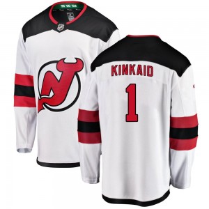 Men's Fanatics Branded New Jersey Devils Keith Kinkaid White Away Jersey - Breakaway