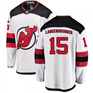 Men's Fanatics Branded New Jersey Devils Jamie Langenbrunner White Away Jersey - Breakaway