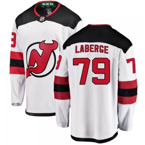 Youth Fanatics Branded New Jersey Devils Samuel Laberge White Away Jersey - Breakaway
