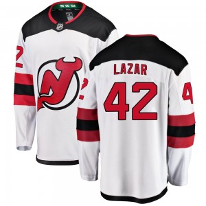 Youth Fanatics Branded New Jersey Devils Curtis Lazar White Away Jersey - Breakaway