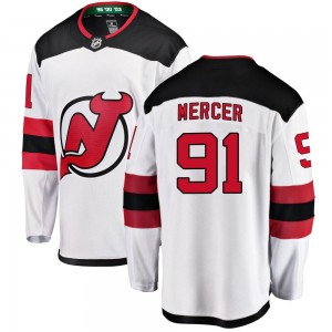 Youth Fanatics Branded New Jersey Devils Dawson Mercer White Away Jersey - Breakaway