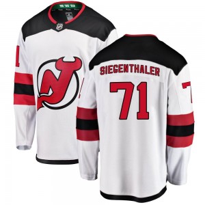 Youth Fanatics Branded New Jersey Devils Jonas Siegenthaler White Away Jersey - Breakaway