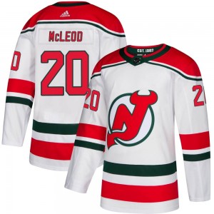Youth Adidas New Jersey Devils Michael McLeod White Alternate Jersey - Authentic