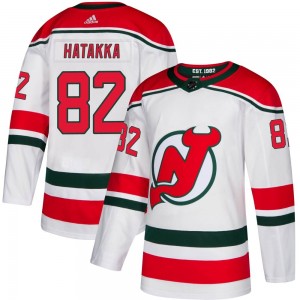 Men's Adidas New Jersey Devils Santeri Hatakka White Alternate Jersey - Authentic