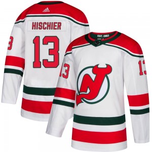 Men's Adidas New Jersey Devils Nico Hischier White Alternate Jersey - Authentic