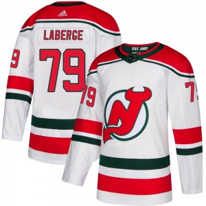 Men's Adidas New Jersey Devils Samuel Laberge White Alternate Jersey - Authentic