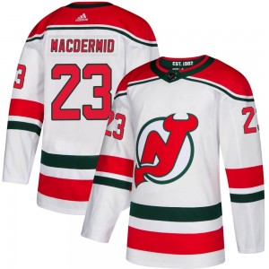 Men's Adidas New Jersey Devils Kurtis MacDermid White Alternate Jersey - Authentic