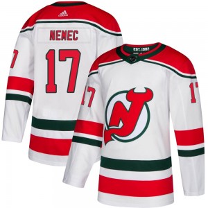 Men's Adidas New Jersey Devils Simon Nemec White Alternate Jersey - Authentic