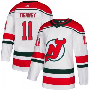 Men's Adidas New Jersey Devils Chris Tierney White Alternate Jersey - Authentic