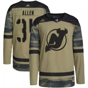 Youth Adidas New Jersey Devils Jake Allen Camo Military Appreciation Practice Jersey - Authentic