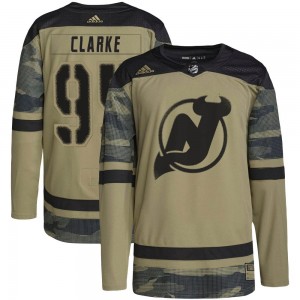 Youth Adidas New Jersey Devils Graeme Clarke Camo Military Appreciation Practice Jersey - Authentic