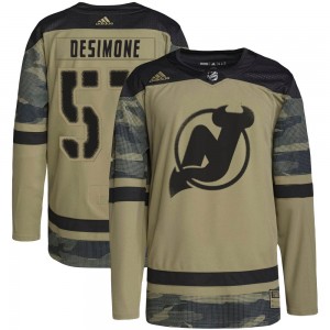 Youth Adidas New Jersey Devils Nick DeSimone Camo Military Appreciation Practice Jersey - Authentic