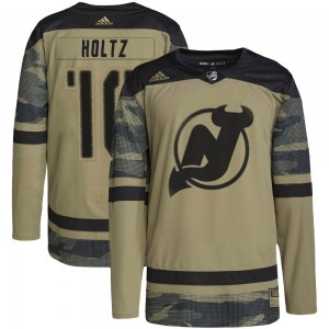Youth Adidas New Jersey Devils Alexander Holtz Camo Military Appreciation Practice Jersey - Authentic