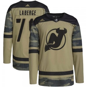 Youth Adidas New Jersey Devils Samuel Laberge Camo Military Appreciation Practice Jersey - Authentic