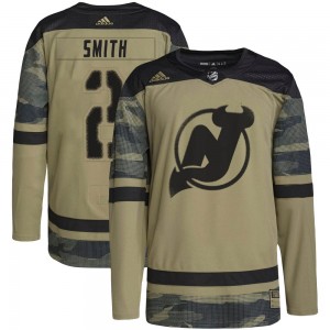 Youth Adidas New Jersey Devils Brendan Smith Camo Military Appreciation Practice Jersey - Authentic