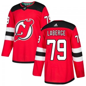 Youth Adidas New Jersey Devils Samuel Laberge Red Home Jersey - Authentic