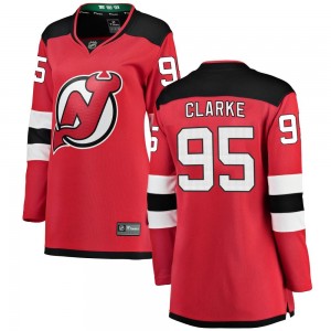 Women's Fanatics Branded New Jersey Devils Graeme Clarke Red Home Jersey - Breakaway