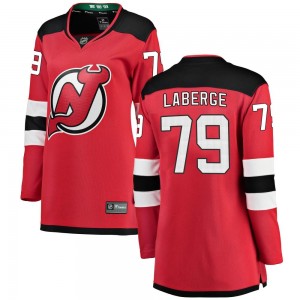 Women's Fanatics Branded New Jersey Devils Samuel Laberge Red Home Jersey - Breakaway