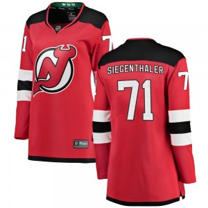 Women's Fanatics Branded New Jersey Devils Jonas Siegenthaler Red Home Jersey - Breakaway
