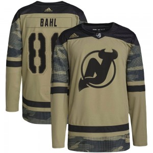 Men's Adidas New Jersey Devils Kevin Bahl Camo Military Appreciation Practice Jersey - Authentic