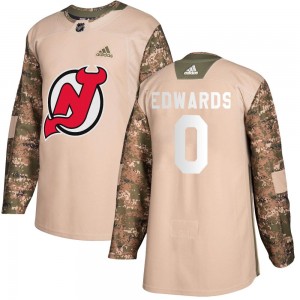 Men's Adidas New Jersey Devils Ethan Edwards Camo Veterans Day Practice Jersey - Authentic